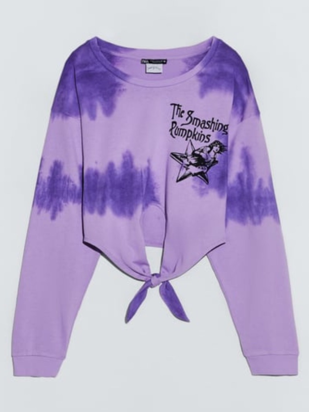 NEW Zara Smashing Pumpkins Tie Dye Crop T-Shirt Small